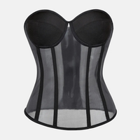 Bustier corset transparent noir