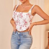 Bustier à fleurs et détail corset