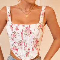 Bustier à fleurs et détail corset
