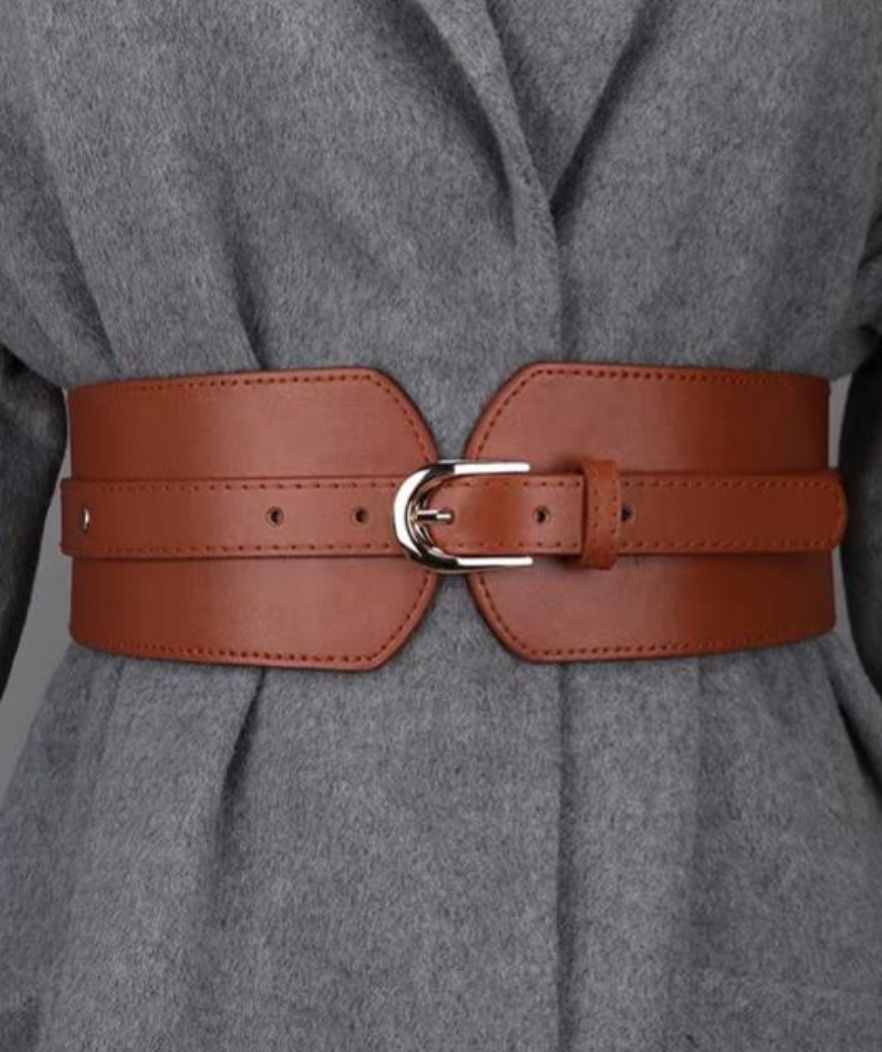 Ceinture Corset Cuir Marron