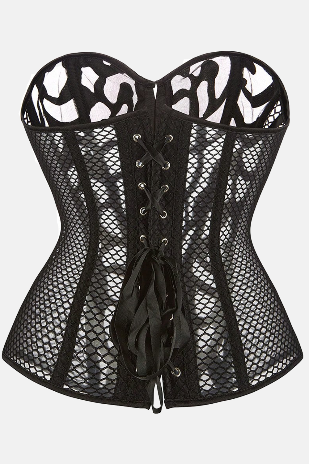 Corset ajouré noir bustier
