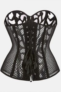 Corset ajouré noir bustier