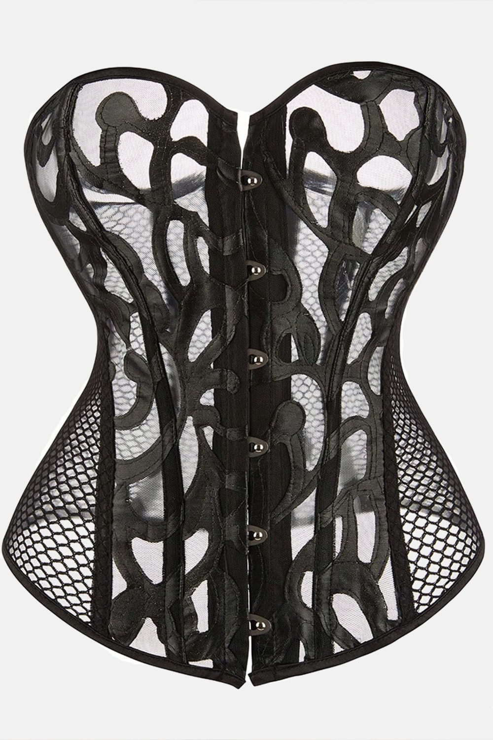 Corset ajouré noir bustier