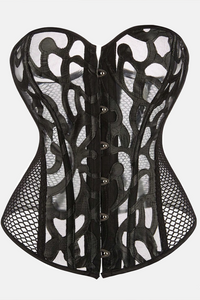 Corset ajouré noir bustier