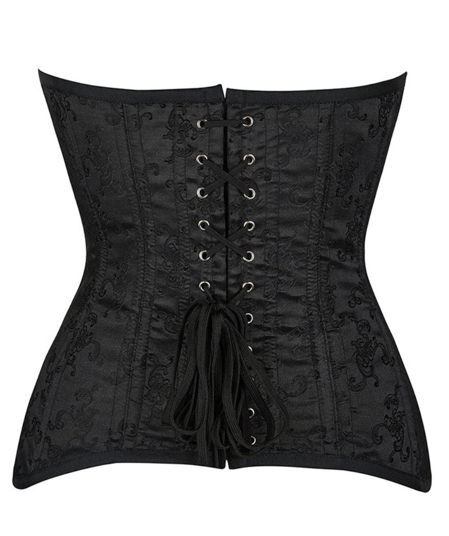 Corset Bustier Femme Satin Noir