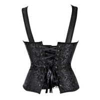 Corset bustier noir à bretelles