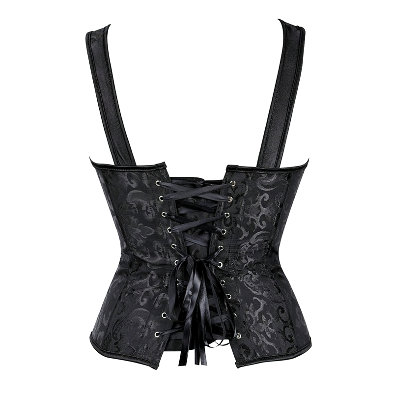 Corset bustier noir à bretelles