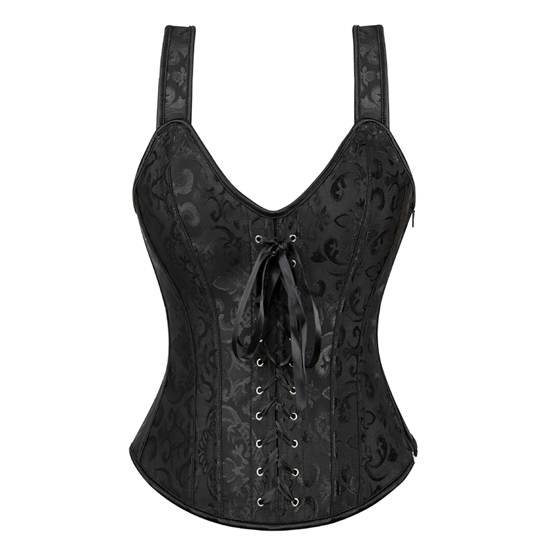 Corset bustier noir à bretelles