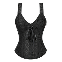 Corset bustier noir à bretelles