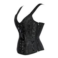 Corset bustier noir à bretelles