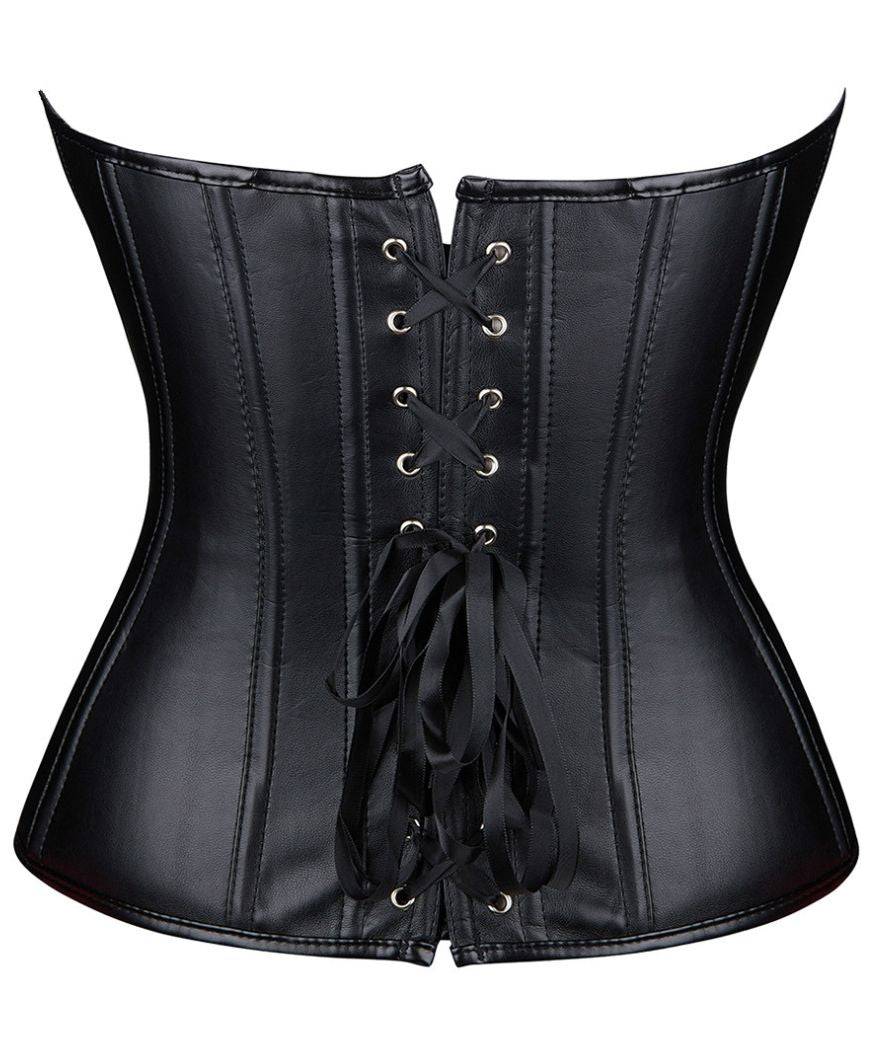 Corset Cuir Noir Femme