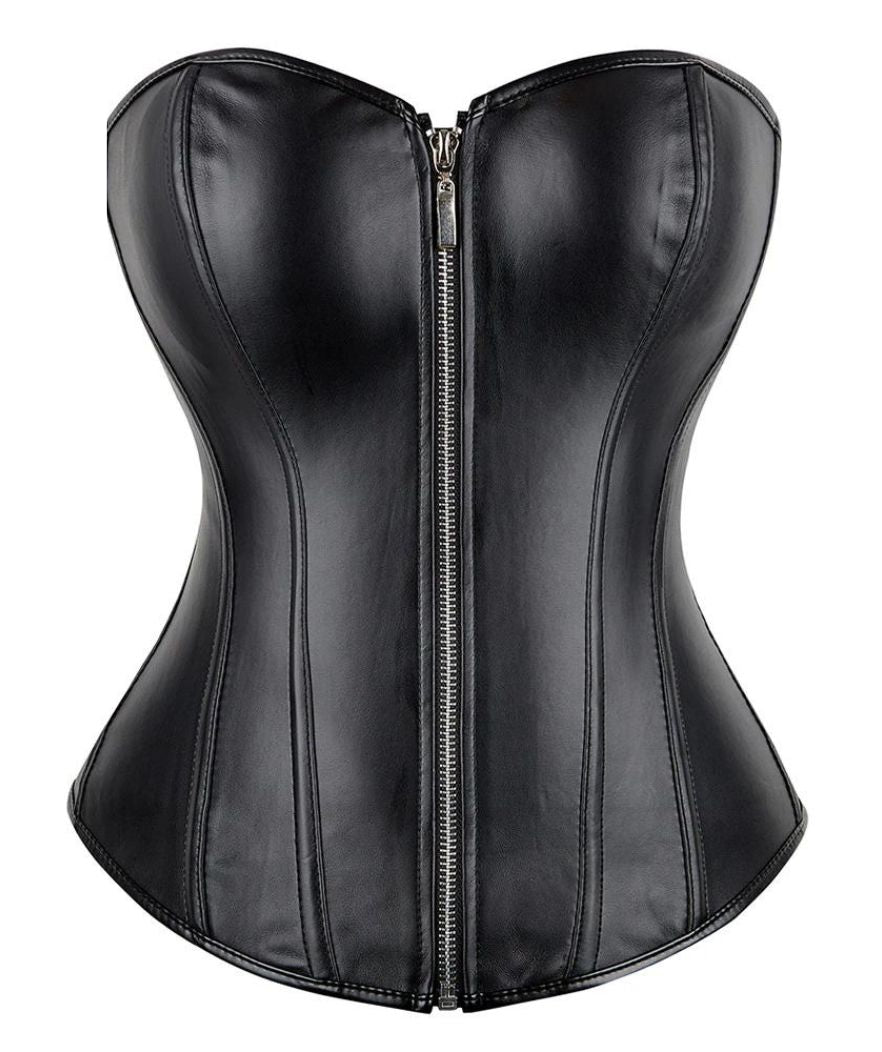 Corset Cuir Noir Femme