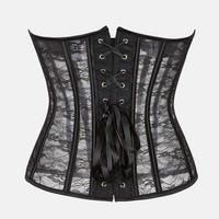 Corset noir en dentelle bustier