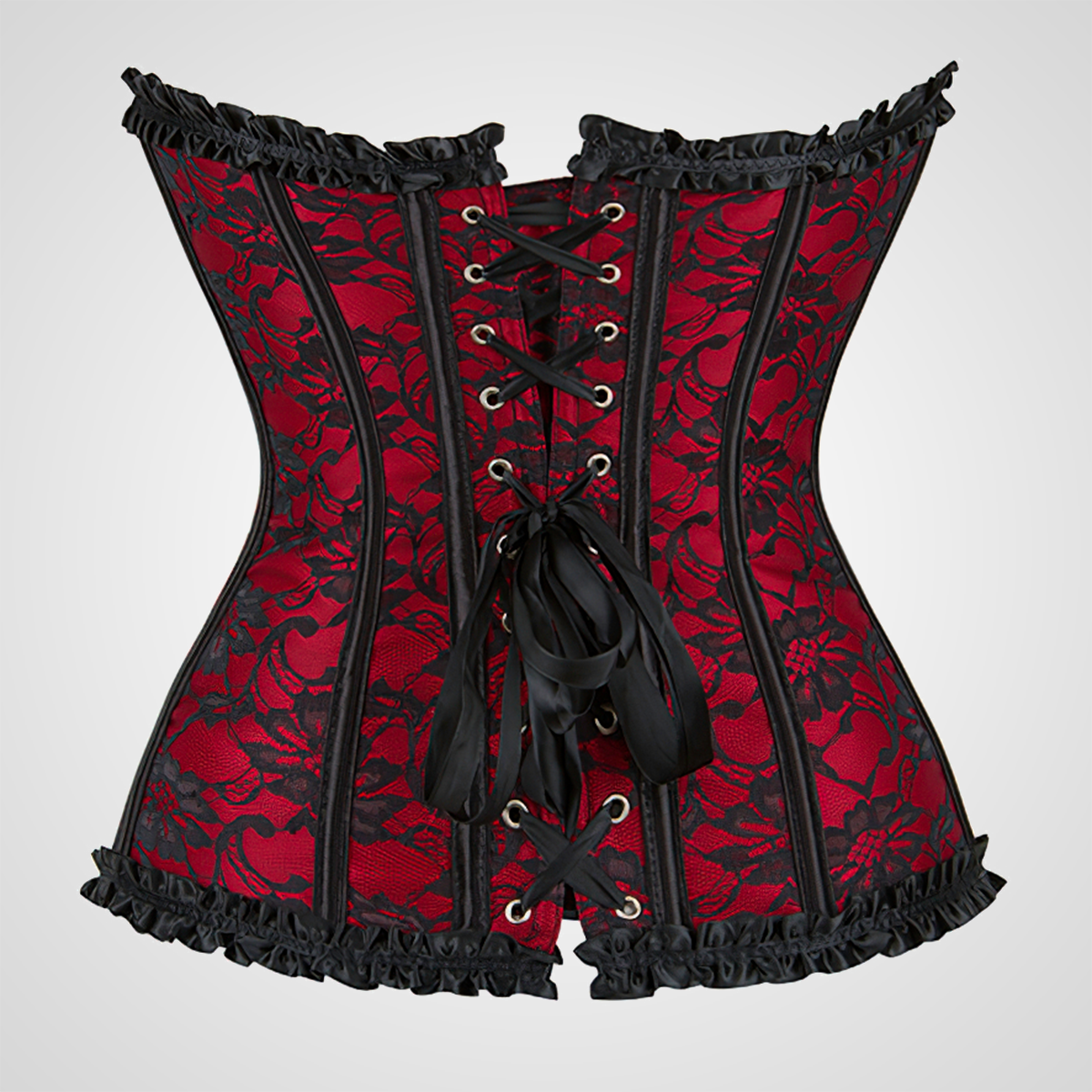 Corset noir et rouge bustier