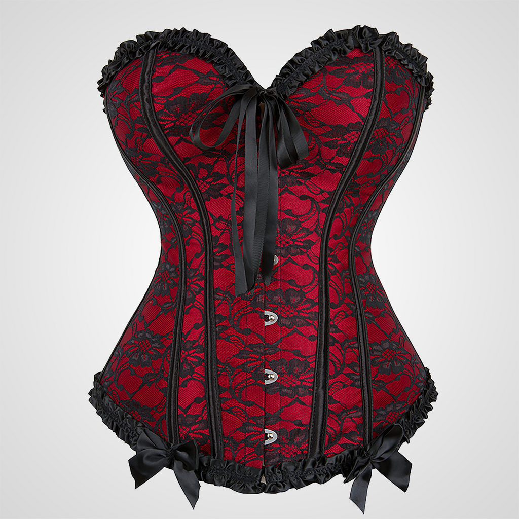 Corset noir et rouge bustier