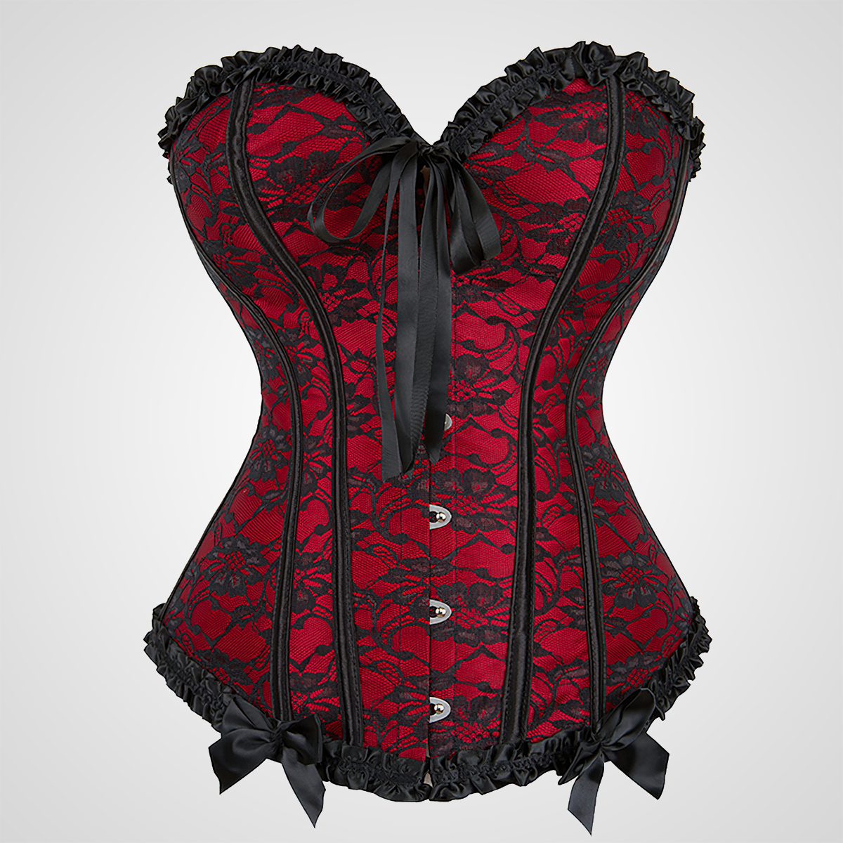 Corset noir et rouge bustier