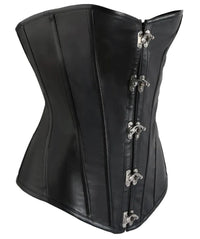 Corset Noir Simili Cuir Femme