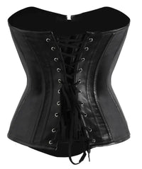 Corset Noir Simili Cuir Femme