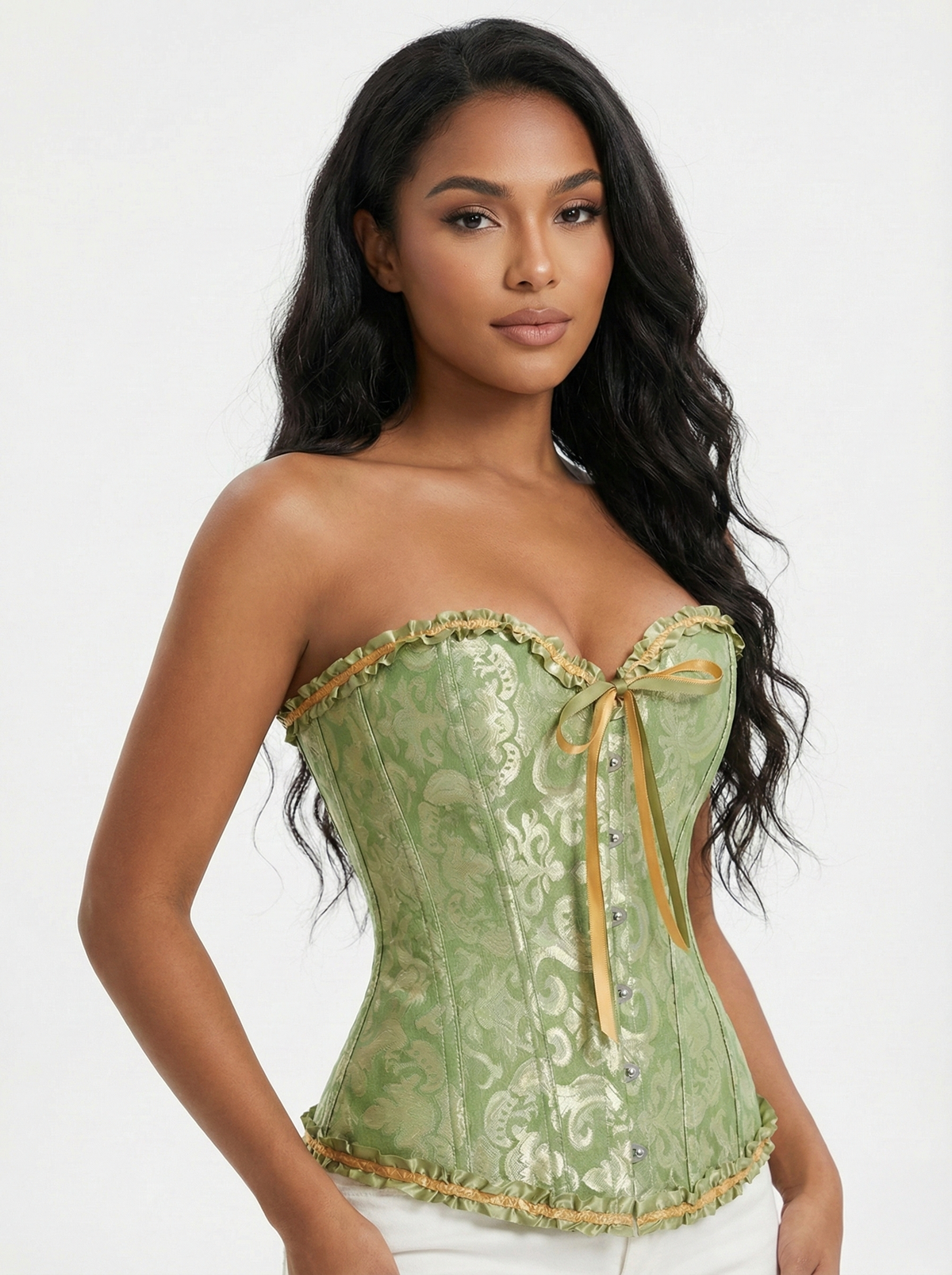 Corset vert anis bustier