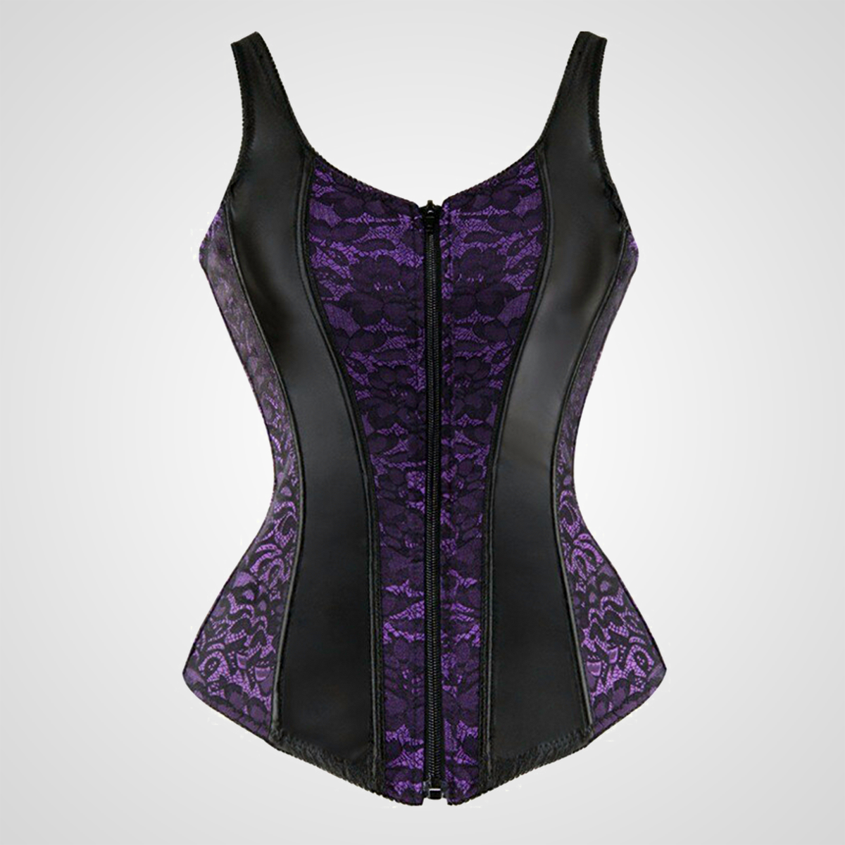 Corset violet et noir style bustier