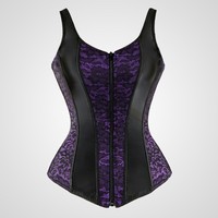 Corset violet et noir style bustier