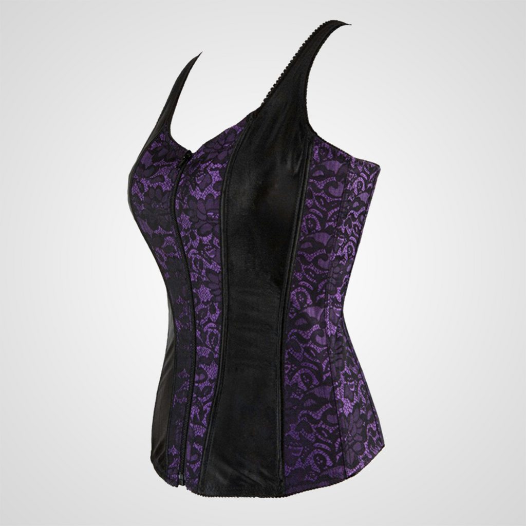 Corset violet et noir style bustier