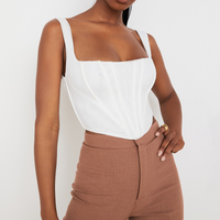 Haut corset blanc style bustier à bretelles