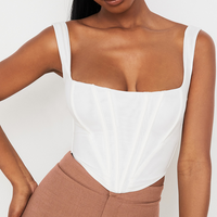 Haut corset blanc style bustier à bretelles