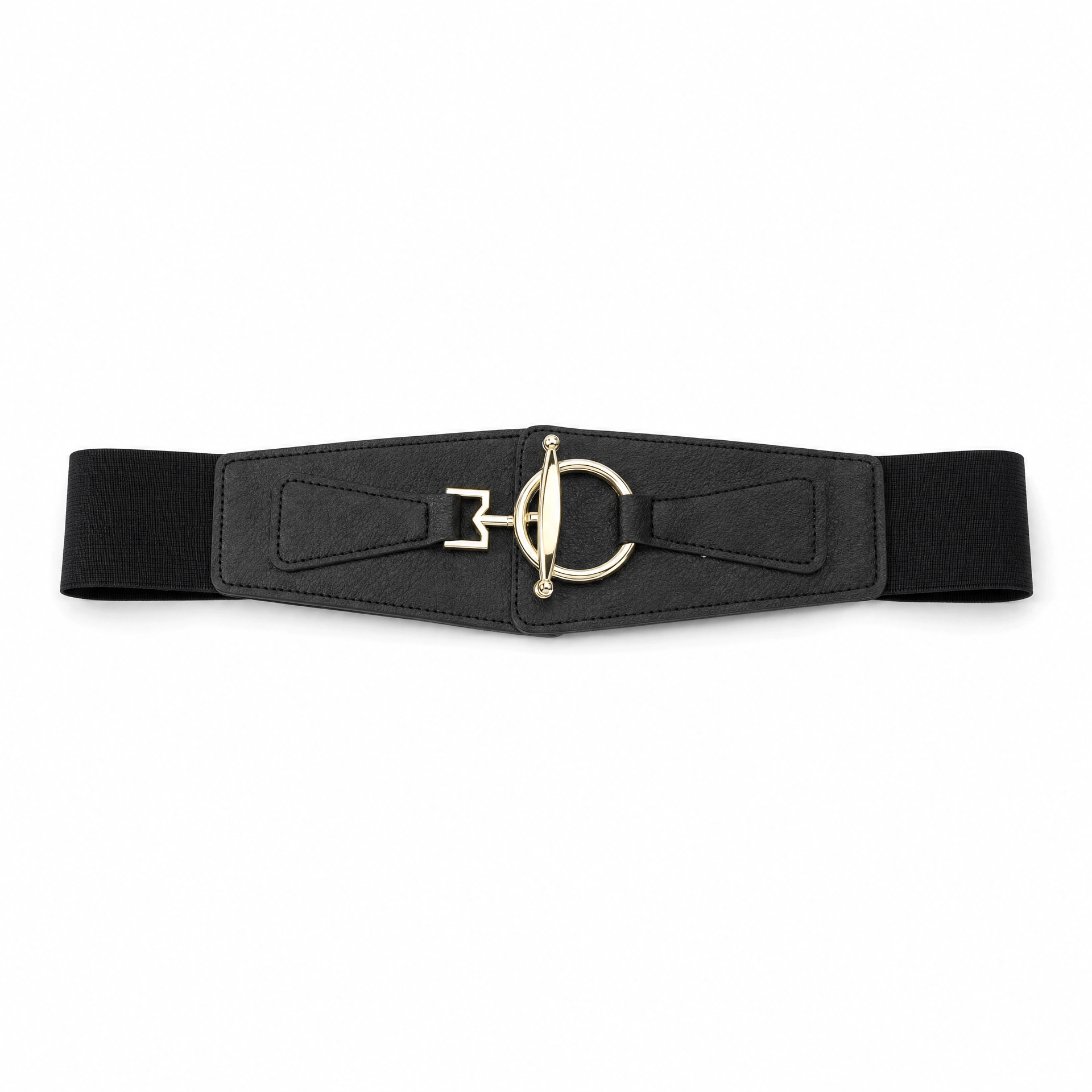 Luna Rune 68 cm / Black Wide Buckle-Waist Corset Belt