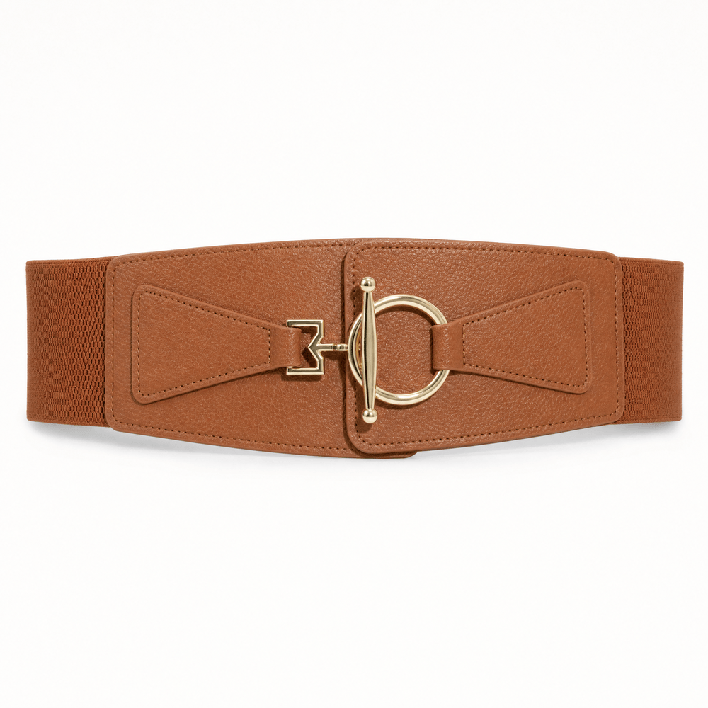 Luna Rune 68 cm / Brown Wide Buckle-Waist Corset Belt