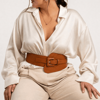 Luna Rune 90cm Crocodile-Embossed Waist Corset Belt