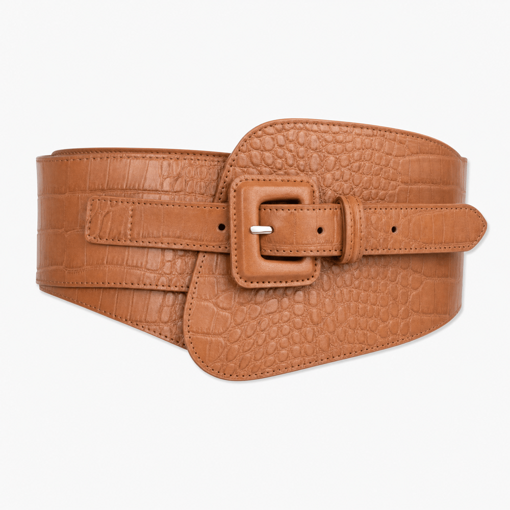 Luna Rune 90cm Crocodile-Embossed Waist Corset Belt