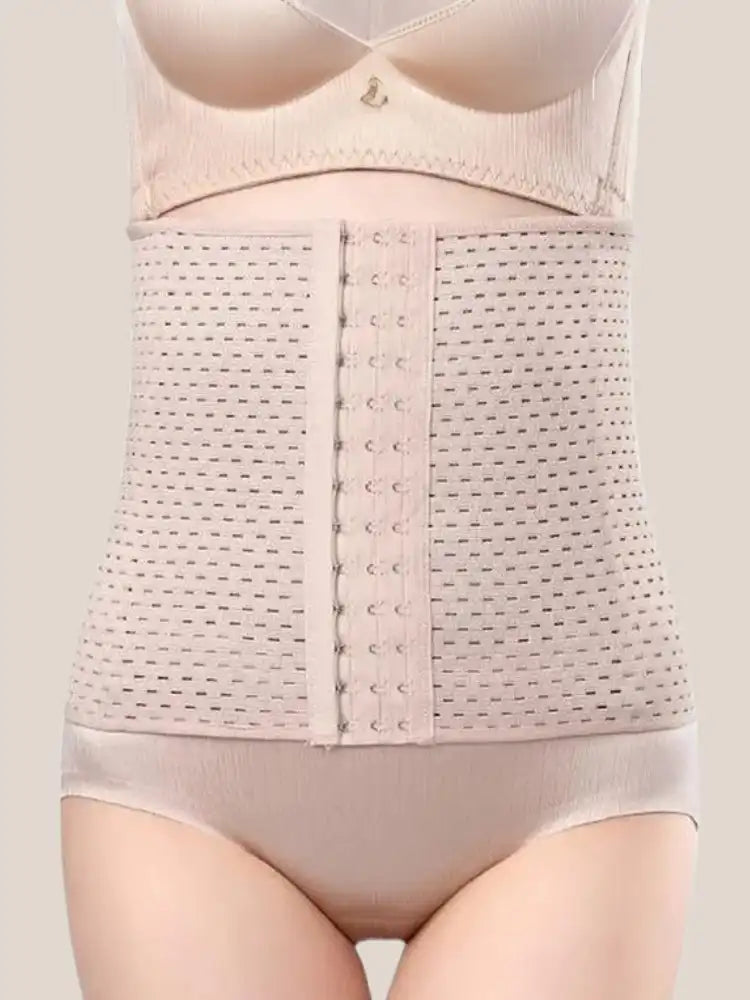 Luna Rune Beige / XS Boned Breathable Hook-Eye Waist Trainer