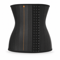 Luna Rune Black / XXS Boned Hook-Eye Slimming Waist Trainer