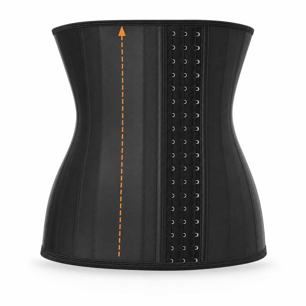 Luna Rune Black / XXS Boned Hook-Eye Slimming Waist Trainer