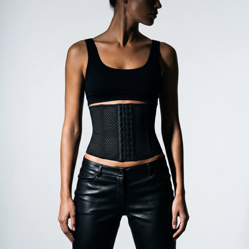 Luna Rune Boned Breathable Hook-Eye Waist Trainer
