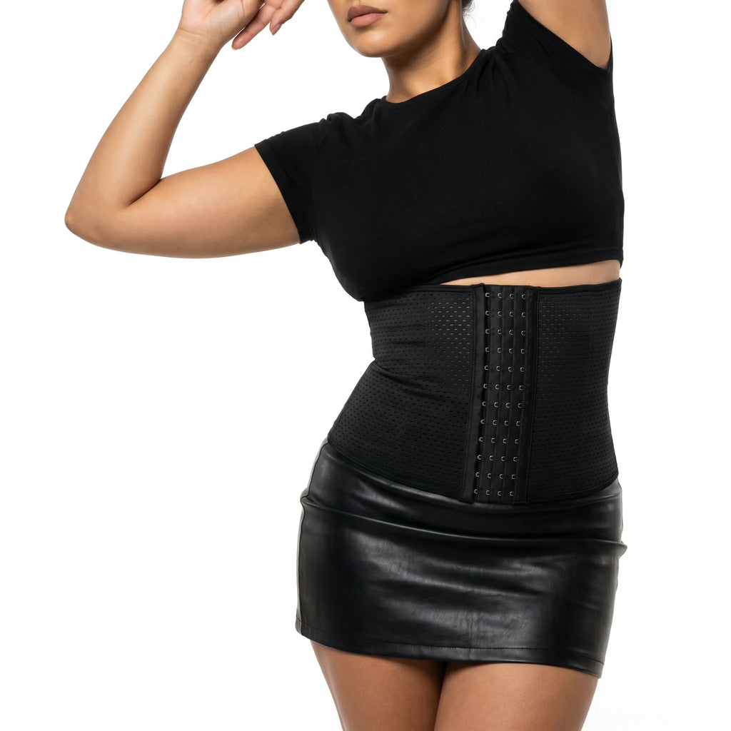 Luna Rune Boned Breathable Hook-Eye Waist Trainer