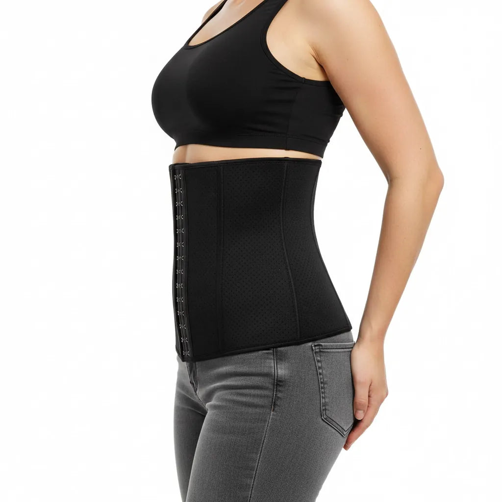 Luna Rune Boned Breathable Hook-Eye Waist Trainer