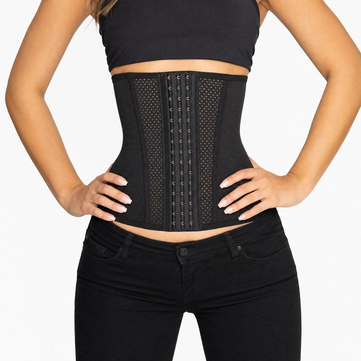 Luna Rune Boned Breathable Hook-Eye Waist Trainer