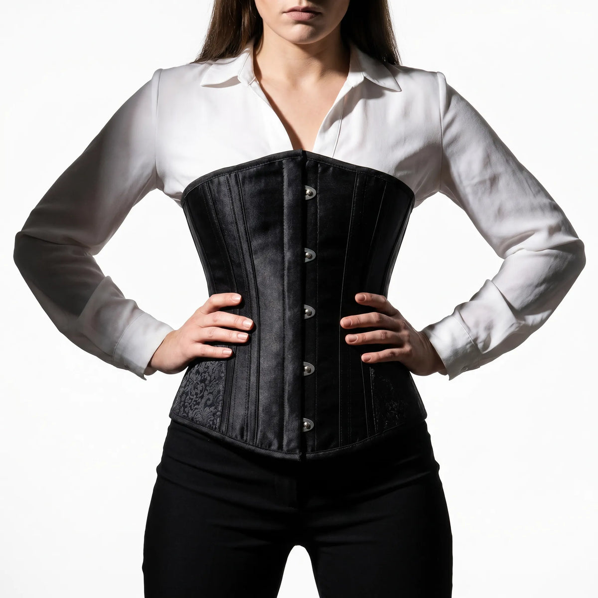 Luna Rune Boned Hook-Eye Waist Corset