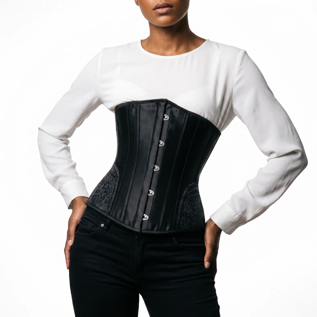 Luna Rune Boned Hook-Eye Waist Corset