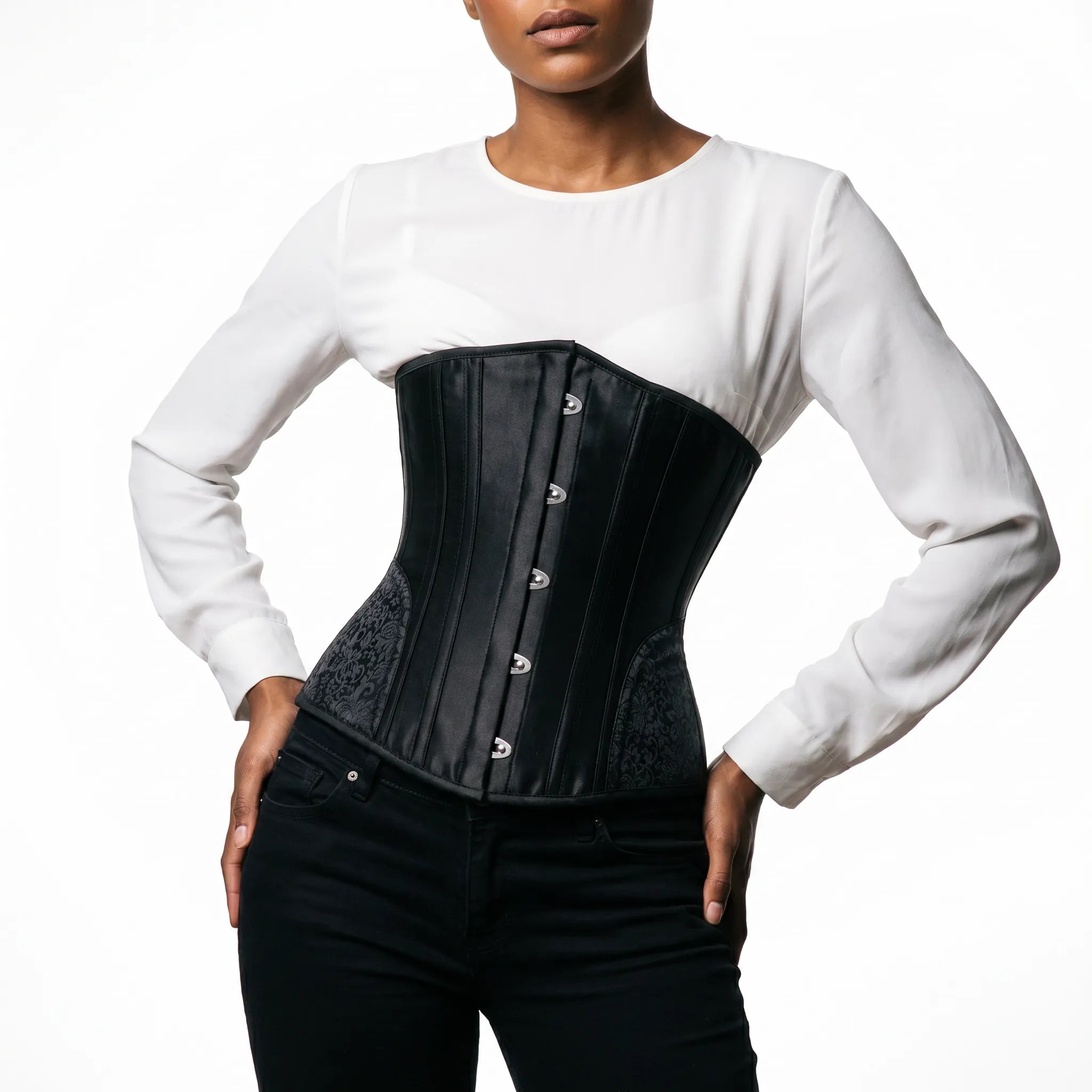 Luna Rune Boned Hook-Eye Waist Corset
