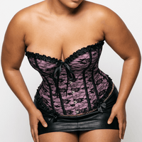 Luna Rune Boned Overlay-Lace Structured Corset