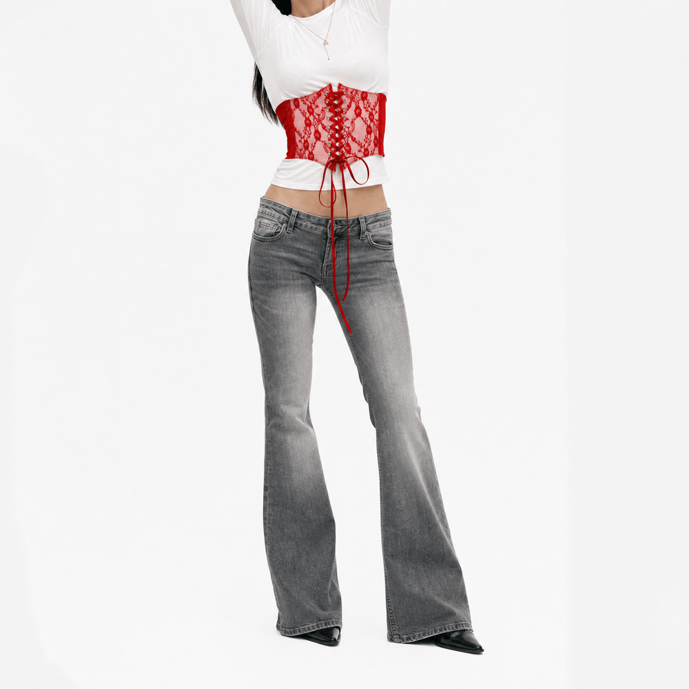 Luna Rune Elasticity: 65 to 90 cm Lace-Up Hook-Eye Corset Belt