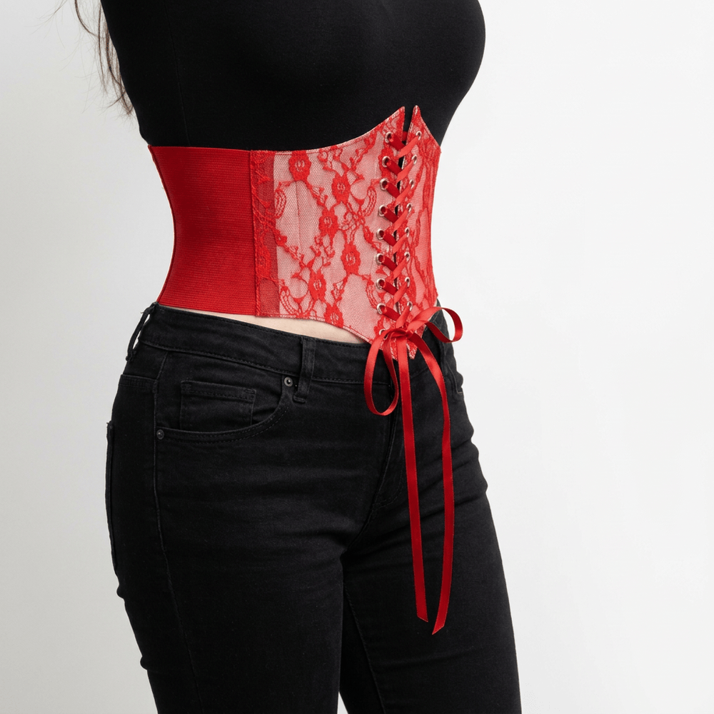 Luna Rune Elasticity: 65 to 90 cm Lace-Up Hook-Eye Corset Belt