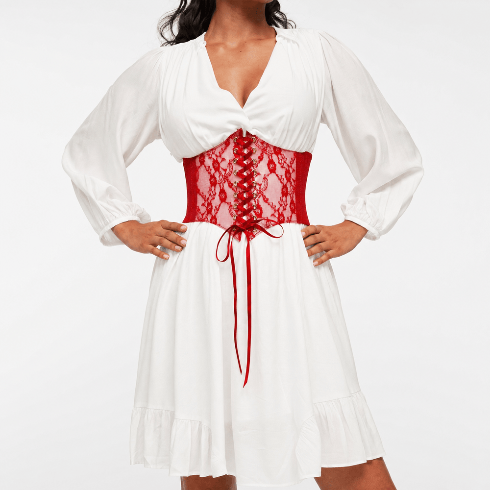 Luna Rune Elasticity: 65 to 90 cm Lace-Up Hook-Eye Corset Belt