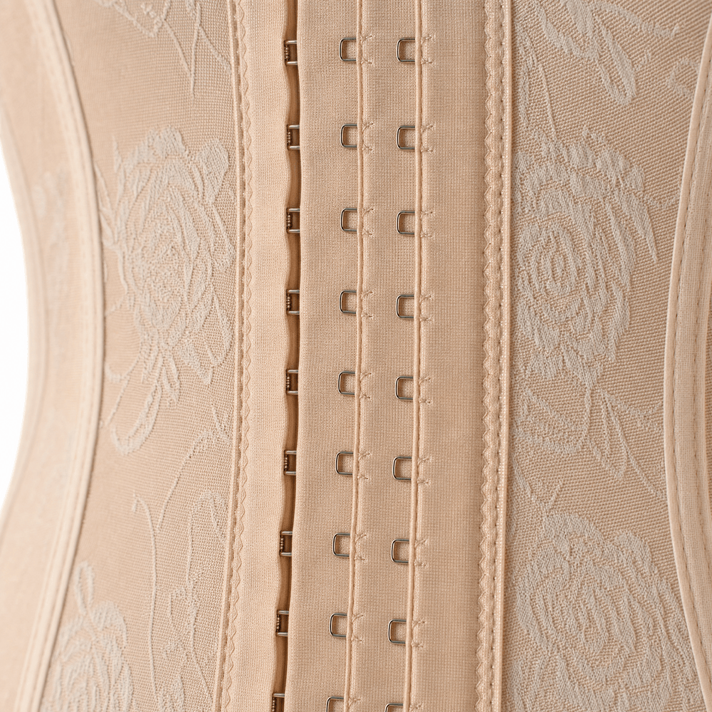 Luna Rune Floral Boned Hook-Eye Waist Trainer