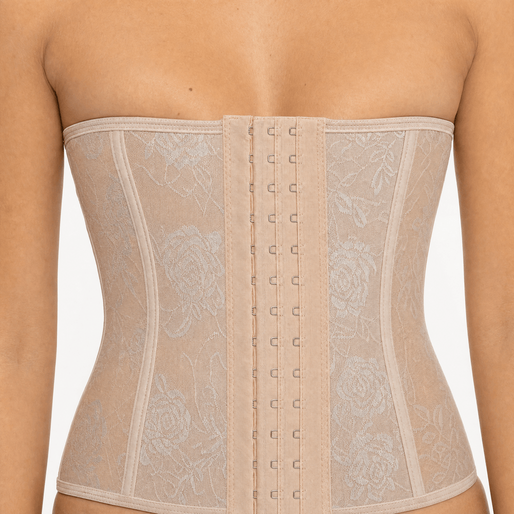 Luna Rune Floral Boned Hook-Eye Waist Trainer