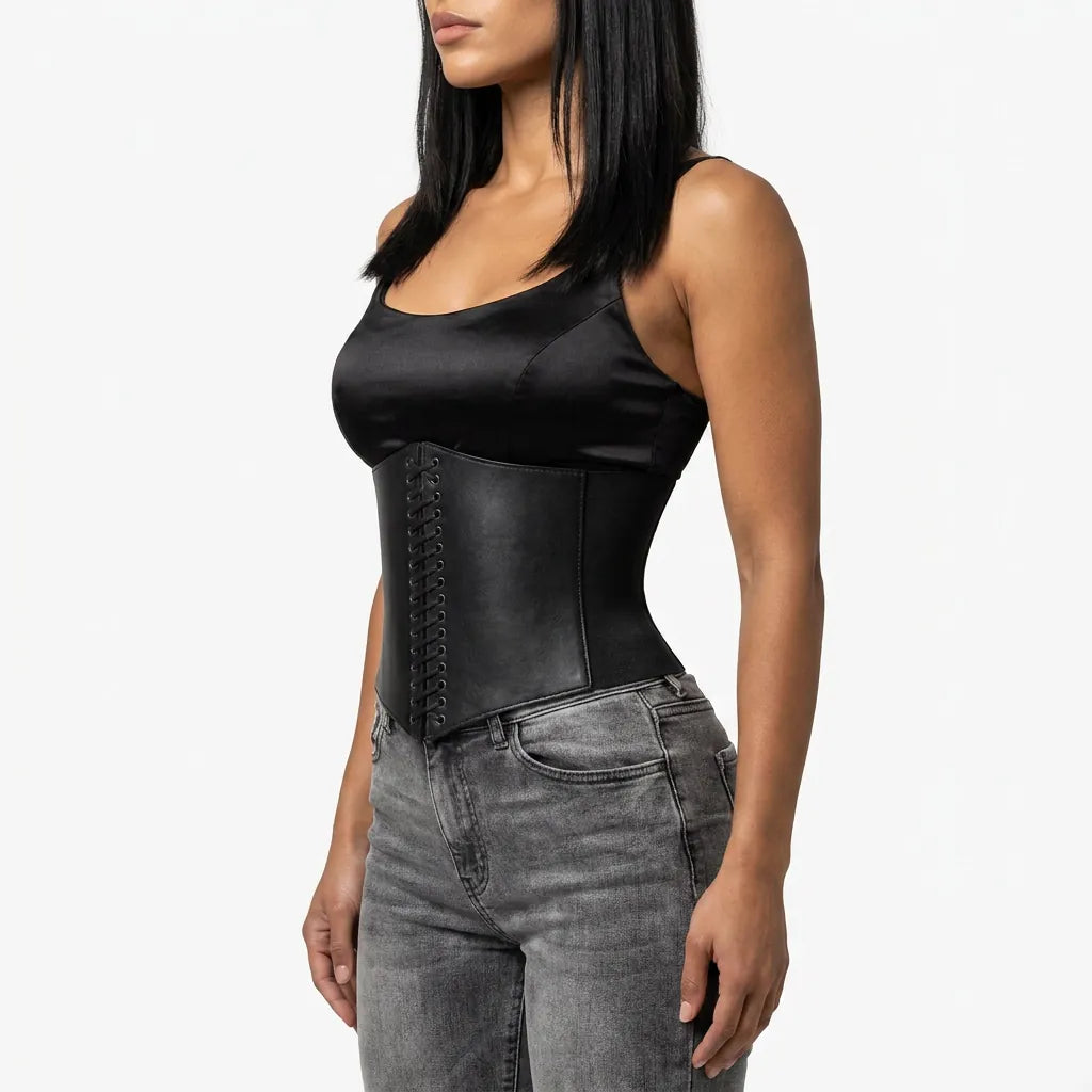 Luna Rune Leather Waist Corset Belt