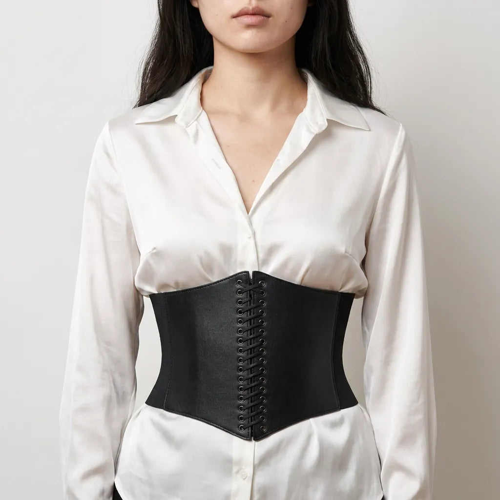 Luna Rune Leather Waist Corset Belt